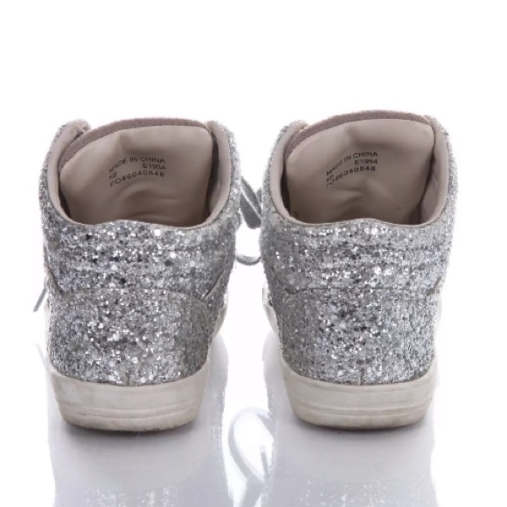 Crewcuts silver sparkly high top sneakers size 9 - Picture 3 of 5